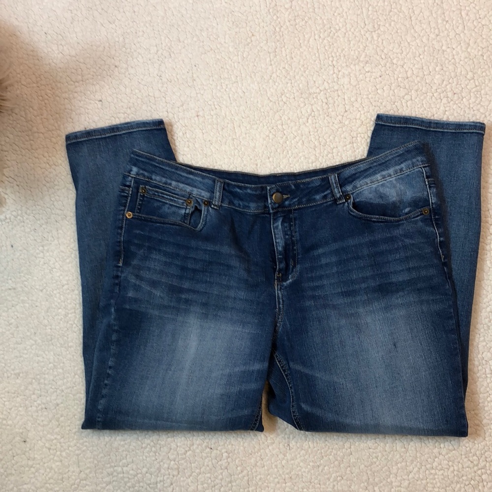 Simply Styled Cropped Blue Jeans Skinny Size 14